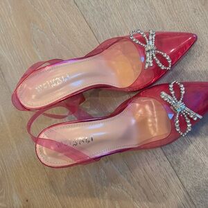 Women's pink Heels with Bow Detail